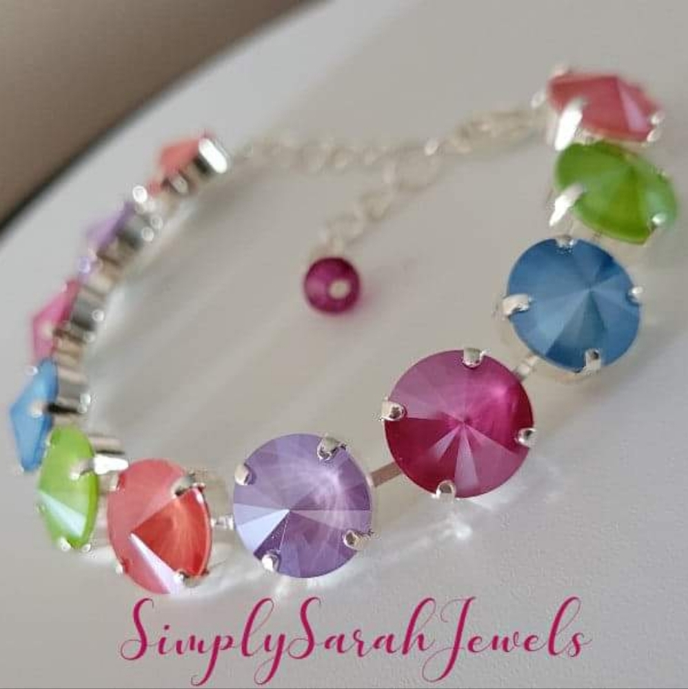 Austrian Crystal Tennis Bracelet in Silver